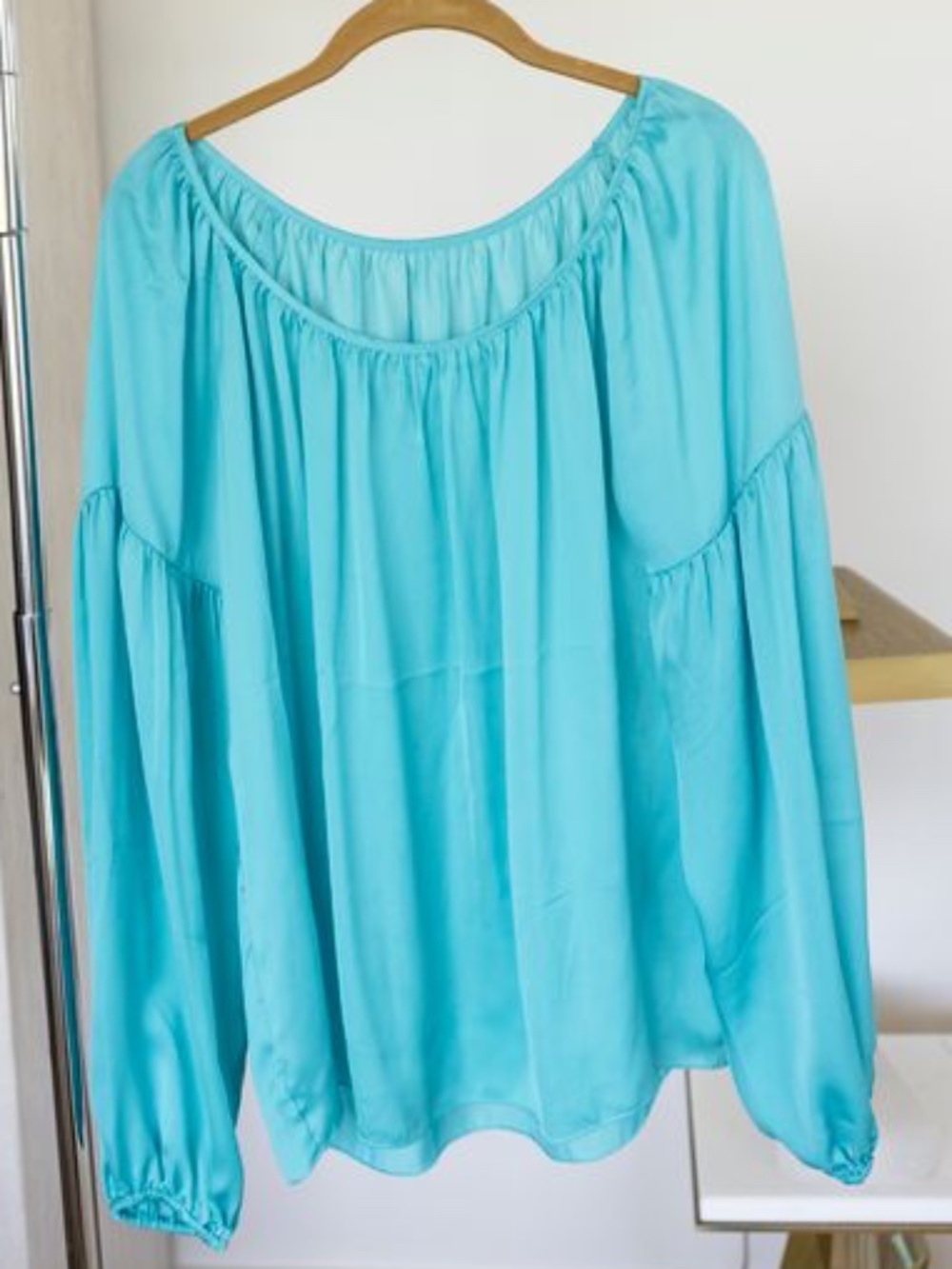 Turquoise Long-Sleeve Blouse